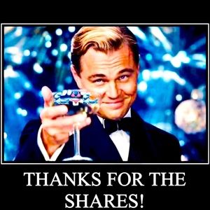 Thanks for all the shares and followers